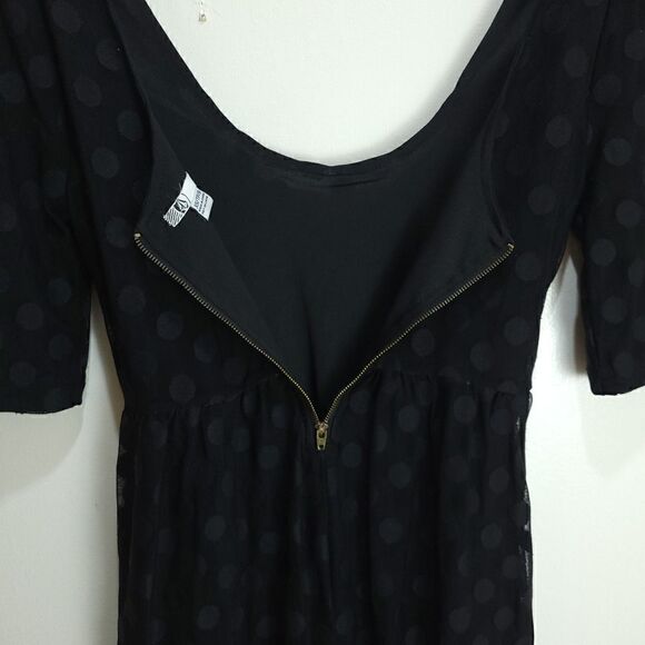 Volcom Black Polka Dot Mesh Lined Scoop Dress - Picture 7 of 11